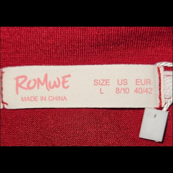 ROMWE Red Crop Top Short Sleeve - Picture 11 of 15